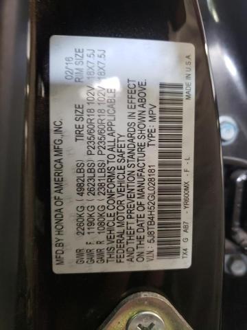 Photo 10 from auction – 2016 ACURA RDX TECHNO with VIN 5J8TB4H52GL028181
