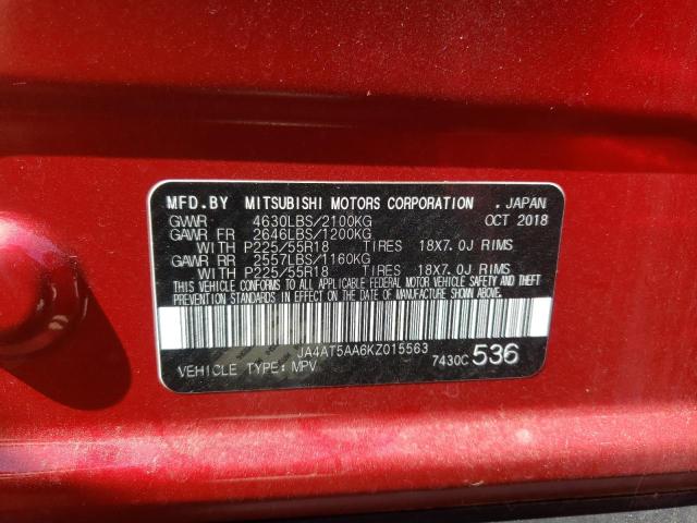 Photo 10 from auction – 2019 MITSUBISHI ECLIPSE CR with VIN JA4AT5AA6KZ015563