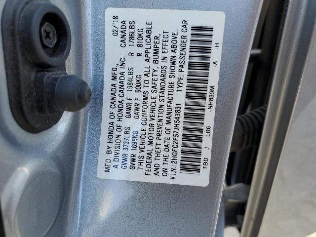 Photo 10 from auction – 2018 HONDA CIVIC LX with VIN 2HGFC2F57JH543831