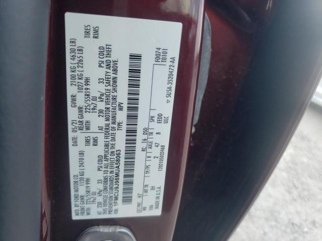Photo 10 from auction – 2021 FORD ESCAPE TIT with VIN 1FMCU9J98MUA58063
