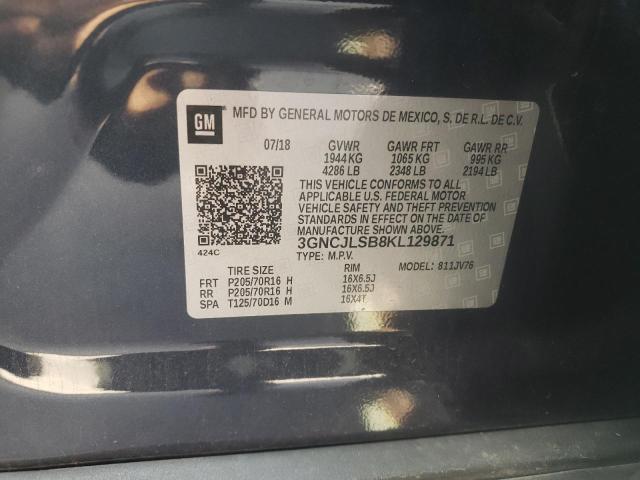 Photo 10 from auction – 2019 CHEVROLET TRAX 1LT with VIN 3GNCJLSB8KL129871