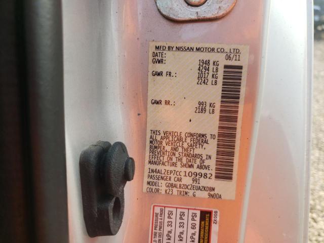 Photo 10 from auction – 2012 NISSAN ALTIMA S with VIN 1N4AL2EP7CC109982