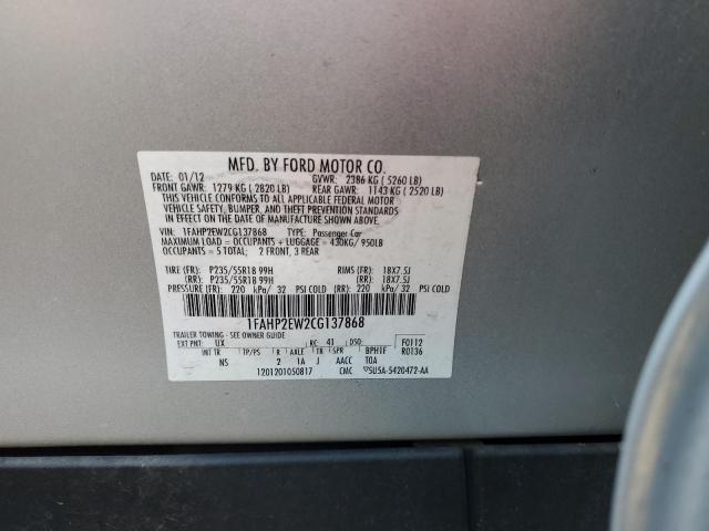 Photo 10 from auction – 2012 FORD TAURUS SEL with VIN 1FAHP2EW2CG137868
