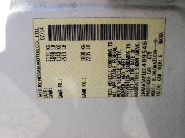 Photo 10 from auction – 2014 NISSAN MAXIMA S with VIN 1N4AA5AP1EC489546