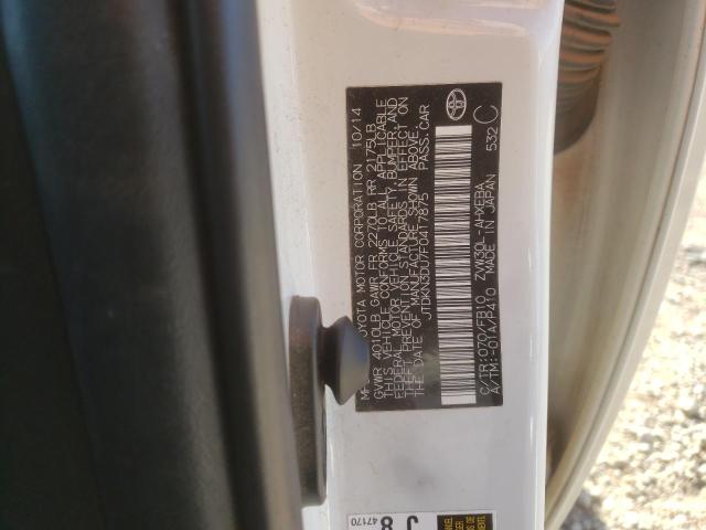 Photo 10 from auction – 2015 TOYOTA PRIUS with VIN JTDKN3DU7F0417875