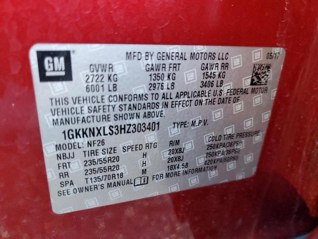 Photo 10 from auction – 2017 GMC ACADIA DEN with VIN 1GKKNXLS3HZ303401