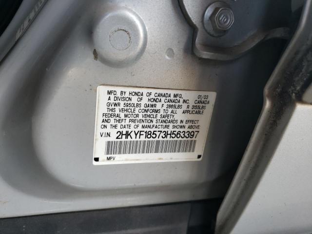 Photo 10 from auction – 2003 HONDA PILOT EXL with VIN 2HKYF18573H563397