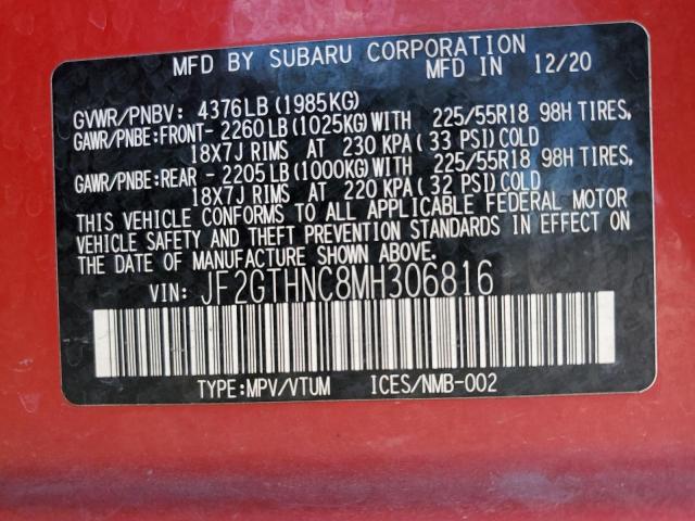 Photo 10 from auction – 2021 SUBARU CROSSTREK with VIN JF2GTHNC8MH306816