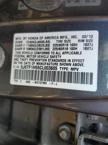 Photo 10 from auction – 2012 HONDA CROSSTOUR with VIN 5J6TF1H55CL003605