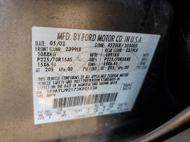 Photo 10 from auction – 2003 FORD ESCAPE XLS with VIN 1FMYU92173KE05536