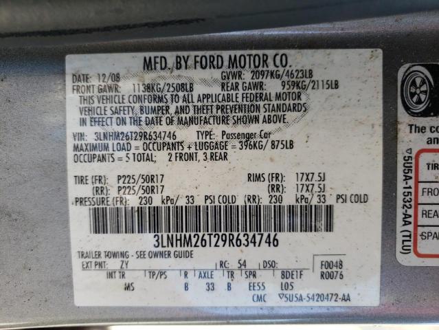 Photo 10 from auction – 2009 LINCOLN MKZ with VIN 3LNHM26T29R634746