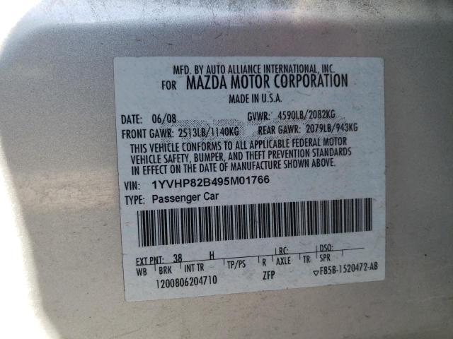 Photo 10 from auction – 2009 MAZDA 6 S with VIN 1YVHP82B495M01766