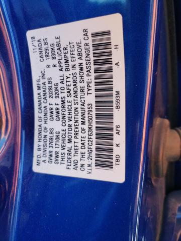 Photo 10 from auction – 2019 HONDA CIVIC LX with VIN 2HGFC2F63KH507953