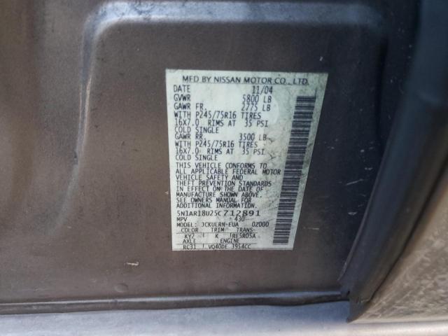 Photo 10 from auction – 2005 NISSAN PATHFINDER with VIN 5N1AR18U25C712891