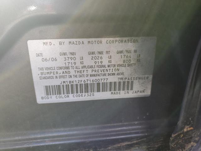 Photo 10 from auction – 2007 MAZDA 3 I with VIN JM1BK12F671600777