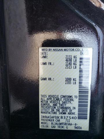 Photo 10 from auction – 2013 NISSAN MAXIMA S with VIN 1N4AA5AP1DC837540
