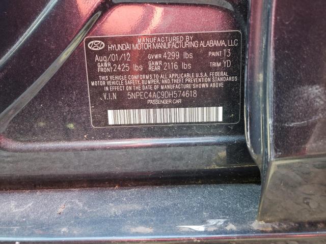 Photo 10 from auction – 2013 HYUNDAI SONATA SE with VIN 5NPEC4AC9DH574618