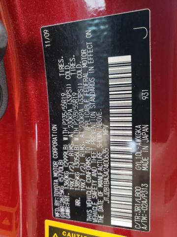 Photo 10 from auction – 2010 LEXUS RX 450 with VIN JTJZB1BA3A2400635