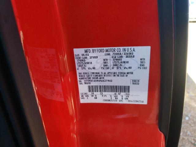Photo 10 from auction – 2004 FORD F150 with VIN 1FTPX14594NA31942