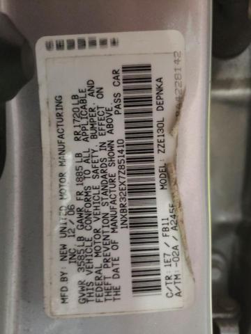 Photo 10 from auction – 2007 TOYOTA COROLLA with VIN 1NXBR32EX7Z851410