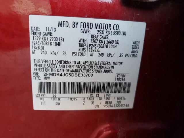 Photo 10 from auction – 2013 FORD EDGE SEL with VIN 2FMDK4JC5DBE33700