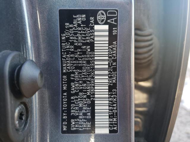 Photo 10 from auction – 2019 TOYOTA COROLLA LE with VIN 2T1BPRHE2KC185590