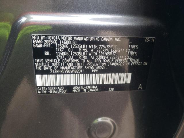 Photo 10 from auction – 2014 TOYOTA RAV4 XLE with VIN 2T3RFREV9EW182041