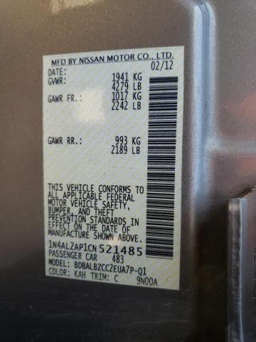 Photo 10 from auction – 2012 NISSAN ALTIMA BAS with VIN 1N4AL2AP1CN521485