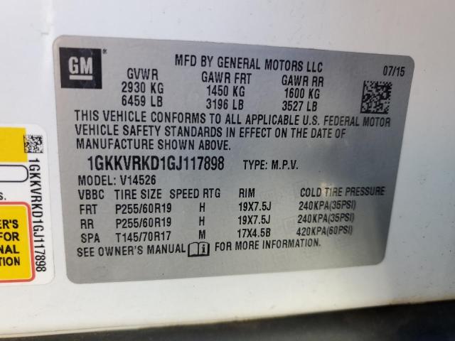 Photo 10 from auction – 2016 GMC ACADIA SLT with VIN 1GKKVRKD1GJ117898