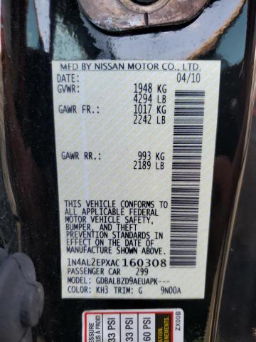 Photo 10 from auction – 2010 NISSAN ALTIMA S with VIN 1N4AL2EPXAC160308