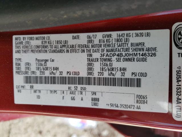 Photo 10 from auction – 2017 FORD FIESTA SE with VIN 3FADP4BJ0HM146326