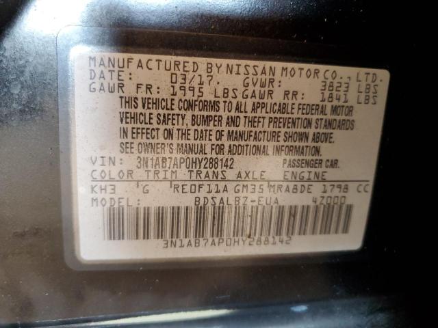 Photo 10 from auction – 2017 NISSAN SENTRA S with VIN 3N1AB7AP0HY288142