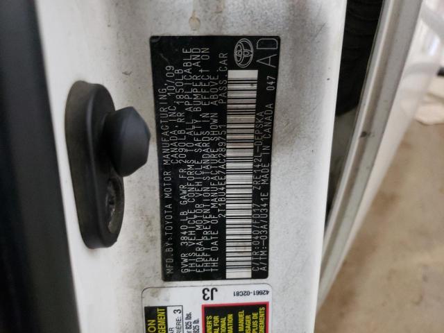 Photo 10 from auction – 2010 TOYOTA COROLLA BA with VIN 2T1BU4EE7AC289751