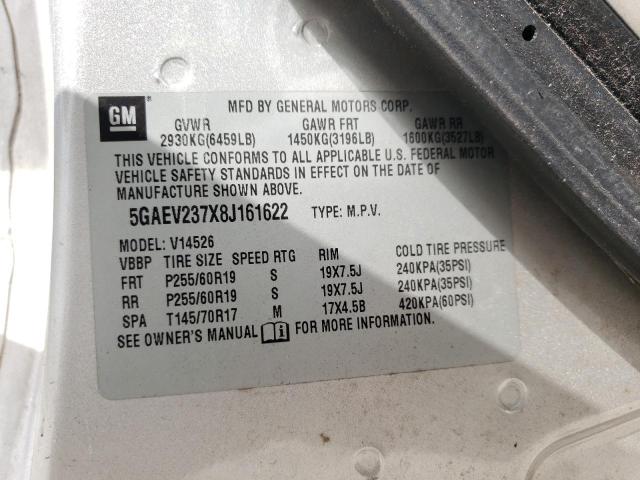 Photo 10 from auction – 2008 BUICK ENCLAVE CX with VIN 5GAEV237X8J161622