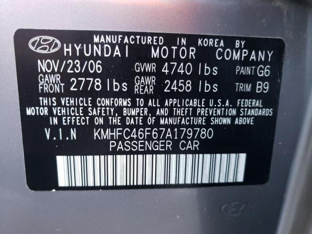Photo 10 from auction – 2007 HYUNDAI AZERA SE with VIN KMHFC46F67A179780