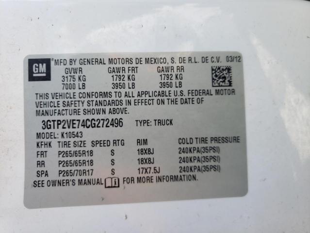 Photo 10 from auction – 2012 GMC SIERRA K15 with VIN 3GTP2VE74CG272496