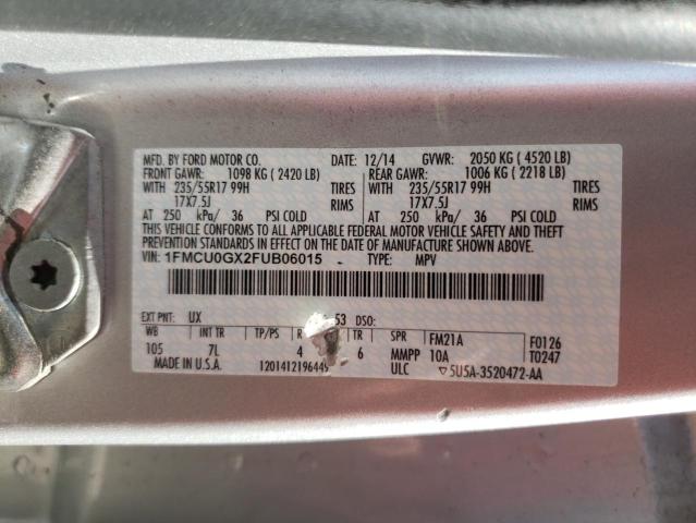 Photo 10 from auction – 2015 FORD ESCAPE SE with VIN 1FMCU0GX2FUB06015