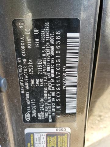 Photo 10 from auction – 2013 KIA OPTIMA EX with VIN 5XXGN4A7XDG166386