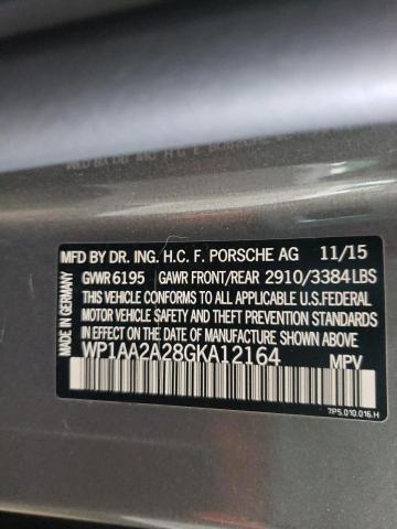 Photo 10 from auction – 2016 PORSCHE CAYENNE with VIN WP1AA2A28GKA12164
