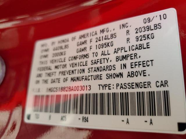 Photo 10 from auction – 2011 HONDA ACCORD EXL with VIN 1HGCS1B82BA003013