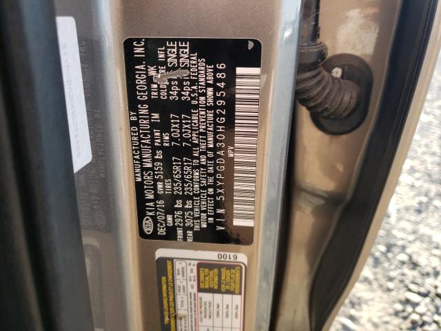 Photo 10 from auction – 2017 KIA SORENTO LX with VIN 5XYPGDA30HG295486