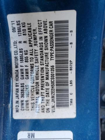 Photo 10 from auction – 2012 HONDA INSIGHT LX with VIN JHMZE2H50CS001256
