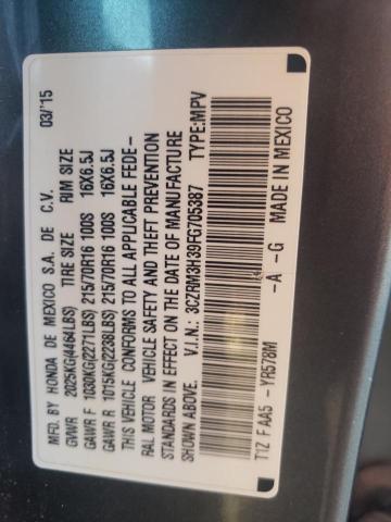 Photo 10 from auction – 2015 HONDA CR-V LX with VIN 3CZRM3H39FG705387
