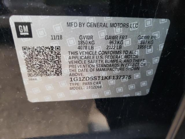 Photo 10 from auction – 2019 CHEVROLET MALIBU LT with VIN 1G1ZD5ST1KF137375