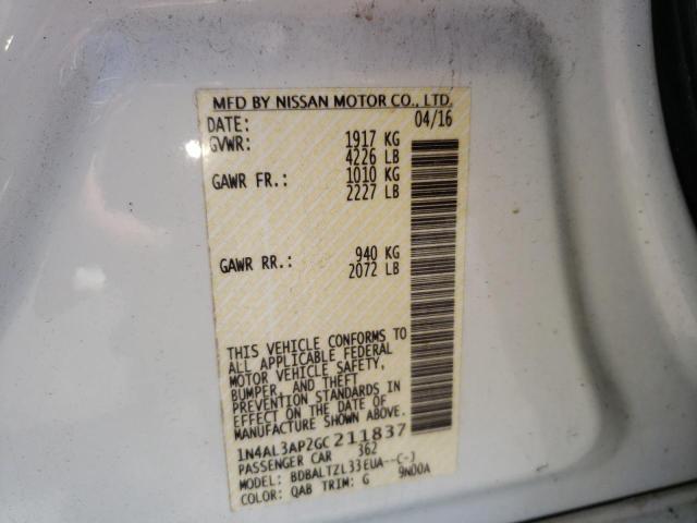 Photo 10 from auction – 2016 NISSAN ALTIMA 2.5 with VIN 1N4AL3AP2GC211837