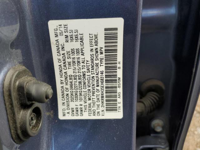 Photo 10 from auction – 2014 HONDA CR-V LX with VIN 2HKRM4H35EH683146