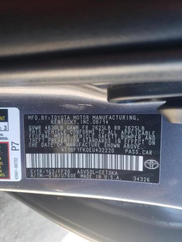 Photo 10 from auction – 2014 TOYOTA CAMRY L with VIN 4T1BF1FK0EU432220