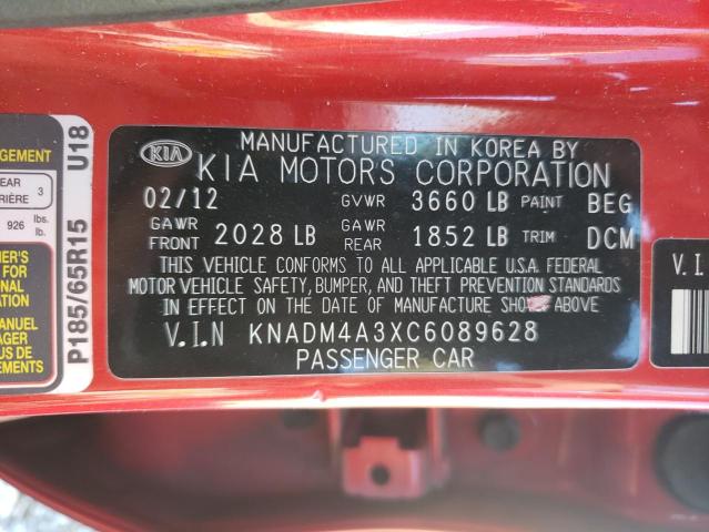Photo 10 from auction – 2012 KIA RIO LX with VIN KNADM4A3XC6089628
