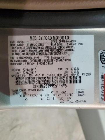 Photo 10 from auction – 2009 LINCOLN MKZ with VIN 3LNHM26T99R611495