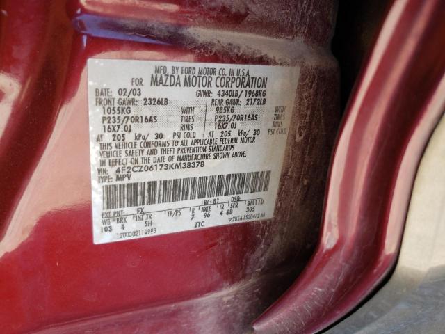 Photo 10 from auction – 2003 MAZDA TRIBUTE ES with VIN 4F2CZ06173KM38378